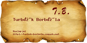 Turbók Borbála névjegykártya